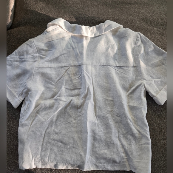 Monteau Cream Button Down Shirt with Pockets - Picture 4 of 4